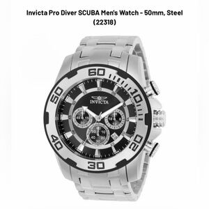 Invicta Men's Pro Diver SCUBA Stainless Steel Watch - Silver/Black